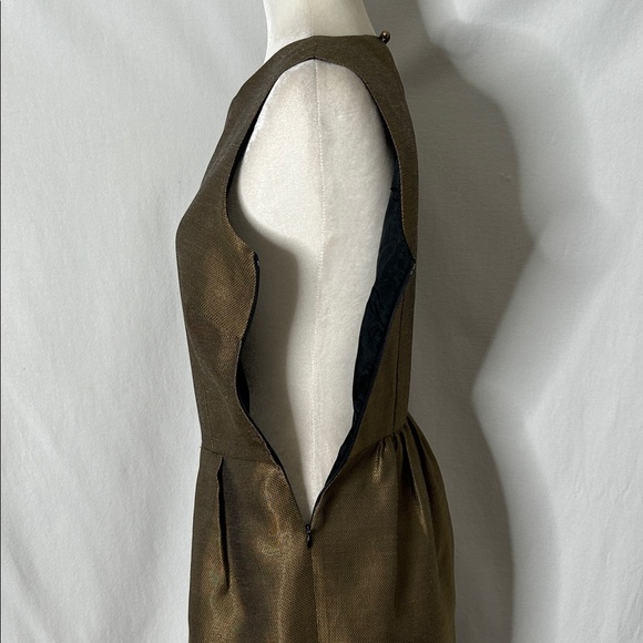 Zara Shimmering Gold Sleeveless Holiday Party Dress Size M - Picture 13 of 16